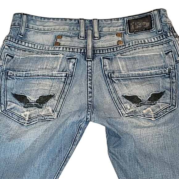 Robin Jeans Distressed Mens Size 33x28 Blue B24